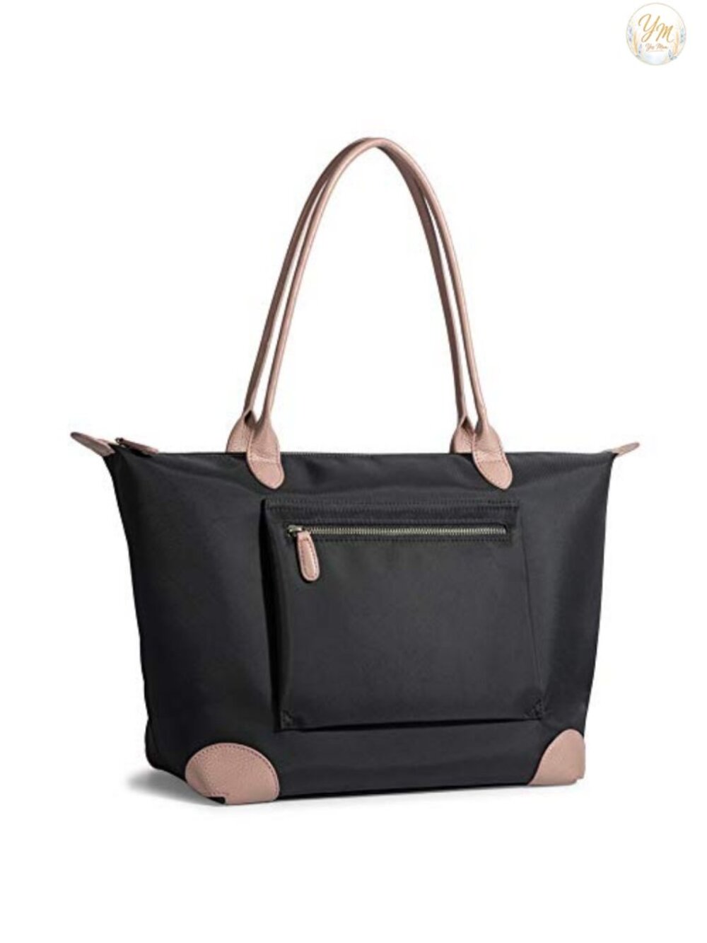 Waterproof Nylon & Leather Work Tote Bag for Women Lightweight Shoulder Purse